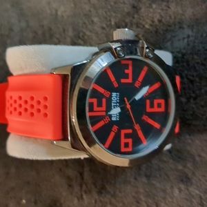 Kenneth Cole Men's Black Watch with Red Band